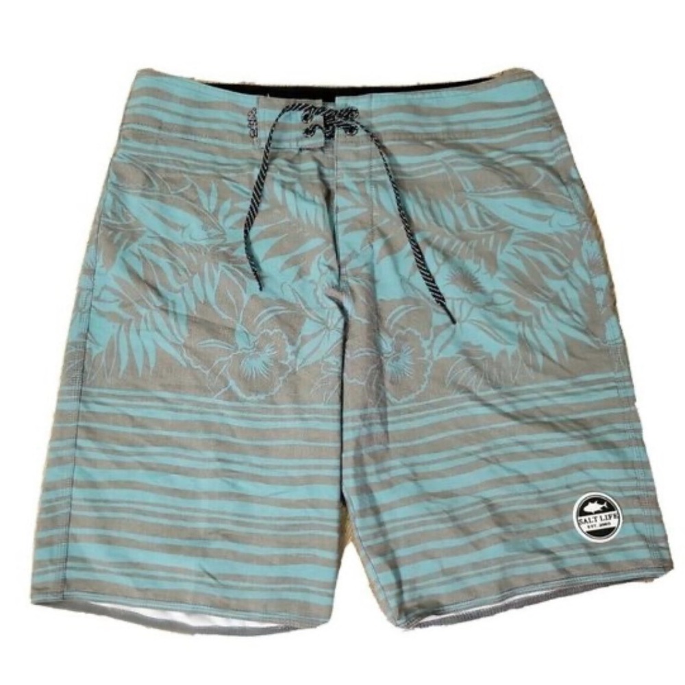 Salt Life Blue and Gray Board Shorts/Swim Trunks with Dynamic Design